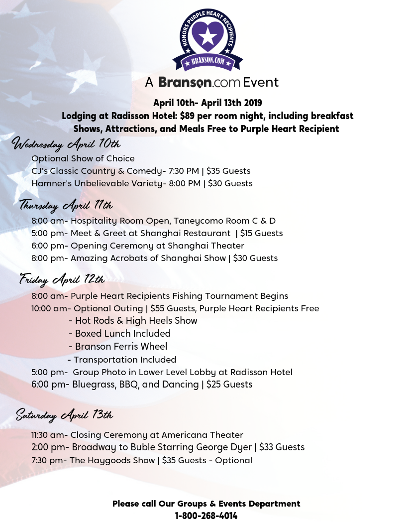 Purple Heart Itinerary Doc- Revised Purple Heart Itinerary Doc- Revised